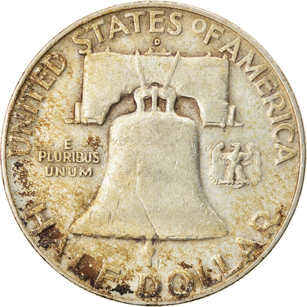 Coin, United States, Franklin Half Dollar, Half Dollar, 1958, U.S. Mint, Denver