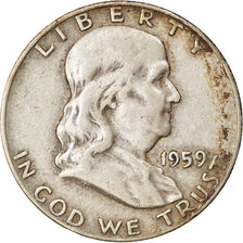 Coin, United States, Franklin Half Dollar, Half Dollar, 1959, U.S. Mint, Denver