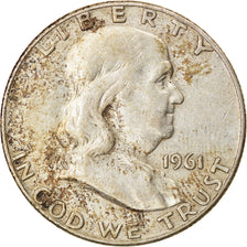 Coin, United States, Franklin Half Dollar, Half Dollar, 1961, U.S. Mint, Denver