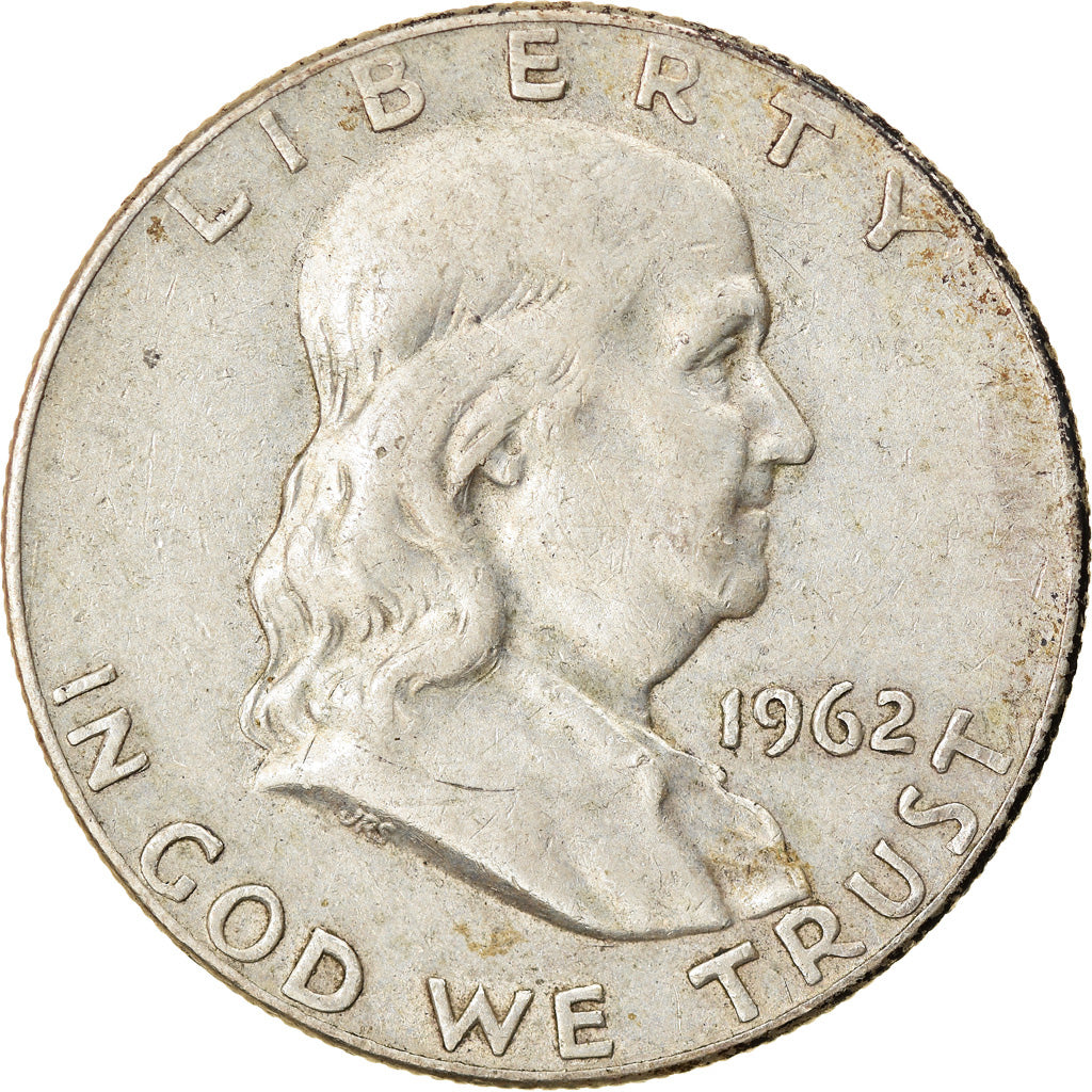 Coin, United States, Franklin Half Dollar, Half Dollar, 1962, U.S. Mint, Denver