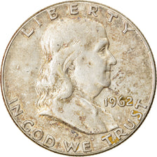 Coin, United States, Franklin Half Dollar, Half Dollar, 1962, U.S. Mint