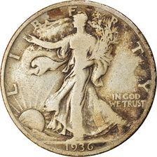 Coin, United States, Walking Liberty Half Dollar, Half Dollar, 1936, U.S. Mint