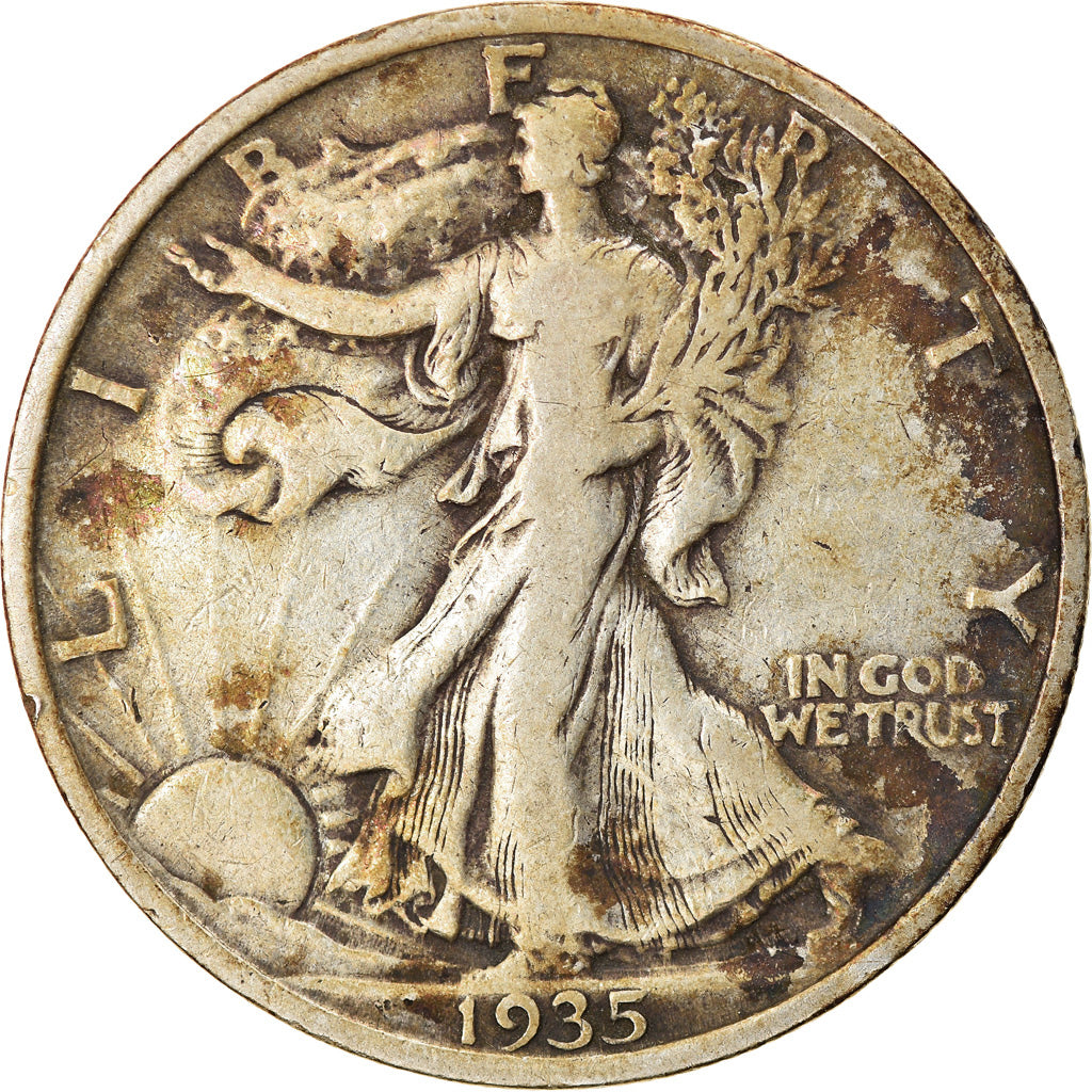 Coin, United States, Walking Liberty Half Dollar, Half Dollar, 1935, U.S. Mint