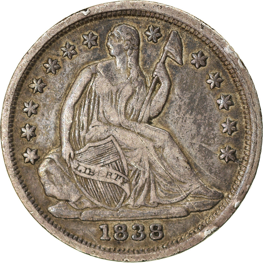 Coin, United States, Seated Liberty Half Dime, Half Dime, 1838, U.S. Mint