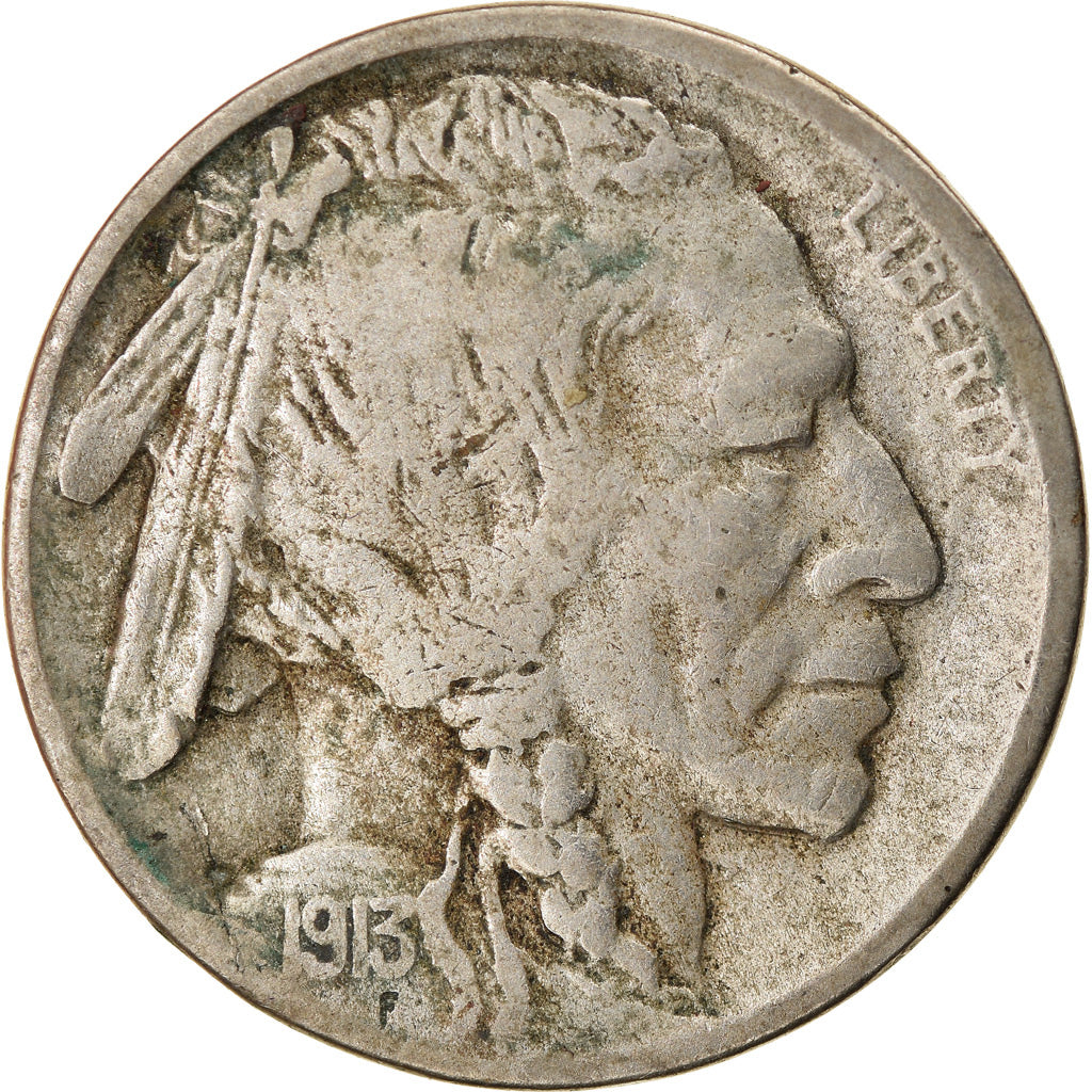 Coin, United States, Buffalo Nickel, 5 Cents, 1913, U.S. Mint, Denver