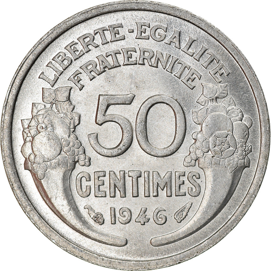 Coin, France, Morlon, 50 Centimes, 1946, Paris, MS(60-62), Aluminum, KM:894.1a
