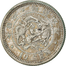 Coin, Japan, Mutsuhito, 10 Sen, 1876, AU(50-53), Silver, KM:23