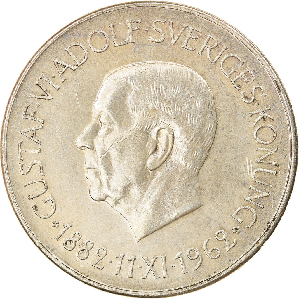 Coin, Sweden, Gustaf VI, 5 Kronor, 1962, AU(55-58), Silver, KM:838