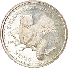 Coin, Nepal, SHAH DYNASTY, Birendra Bir Bikram, 500 Rupee, 1992, MS(63), Silver