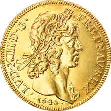 França, Medal, Louis XIII, 10 Louis, 1640, Nova cunhagem, MS(65-70), Dourado