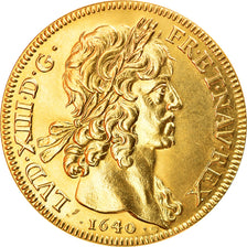 France, Medal, Louis XIII, 10 Louis, 1640, Restrike, MS(65-70), Gold
