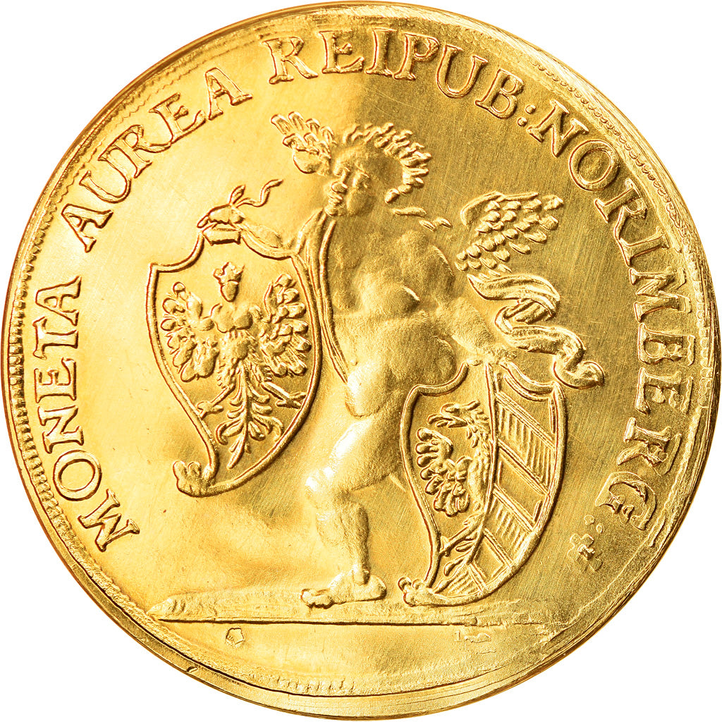France, Medal, 5 Ducats Nuremberg, 1677, Restrike, MS(65-70), Gold