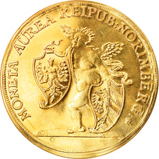 França, Medal, 5 Ducats Nuremberg, 1677, Nova cunhagem, MS(65-70), Dourado