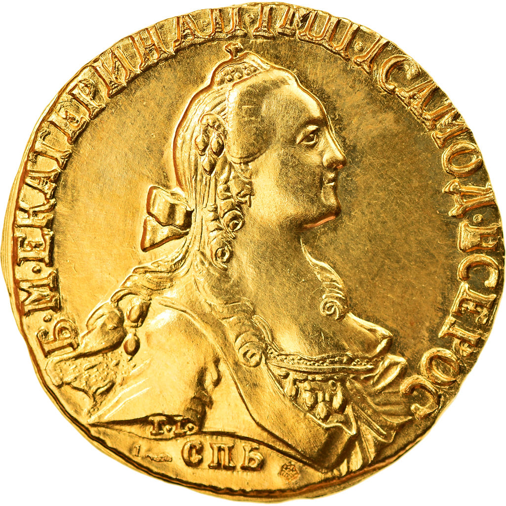 France, Medal, Catherine II, 10 Roubles, 1767, Restrike, MS(65-70), Gold