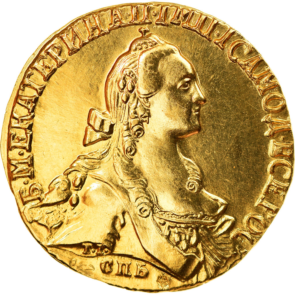 France, Medal, Catherine II, 10 Roubles, 1767, Restrike, MS(65-70), Gold