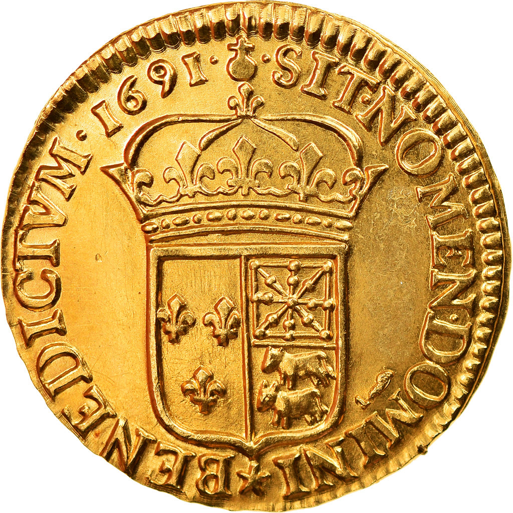 Frankreich, Medaille, Louis XIV, Louis d'or de Béarn, 1691, Gold, Restrike, UNZ