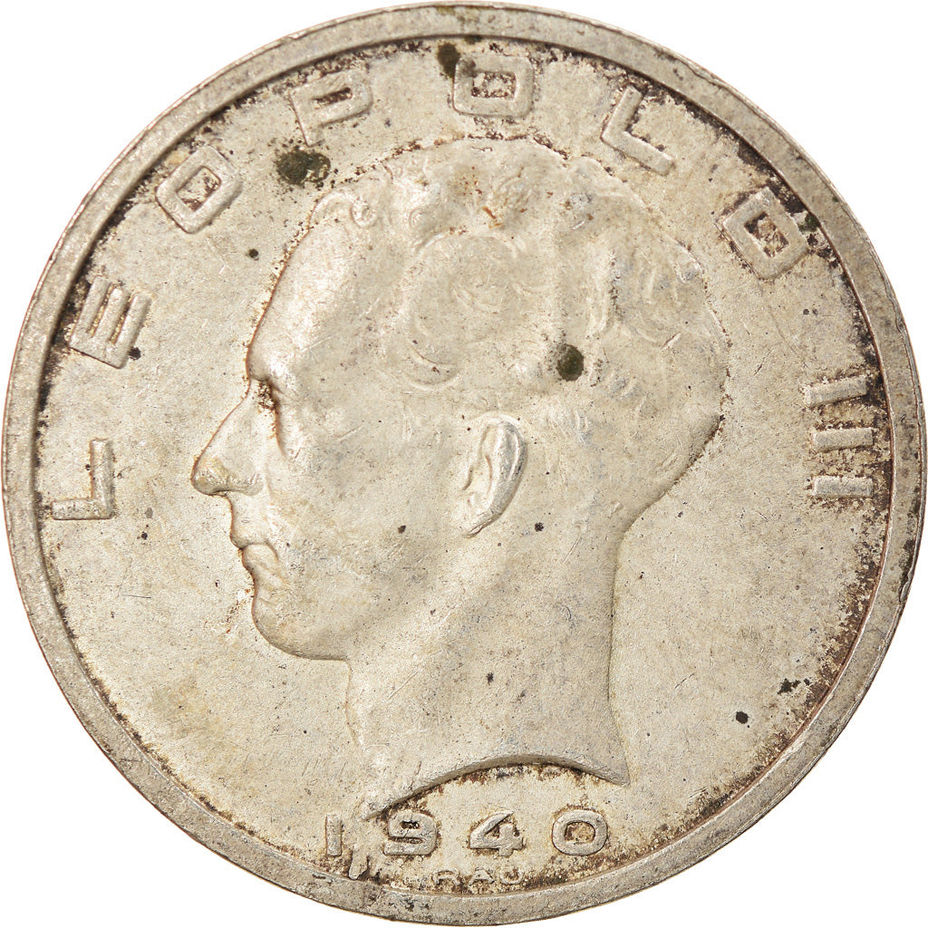 Coin, Belgium, Leopold III, 50 Francs, 50 Frank, 1940, AU(50-53), Silver