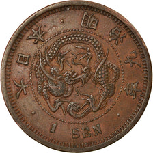 Coin, Japan, Mutsuhito, Sen, 1876, AU(50-53), Copper, KM:17.1
