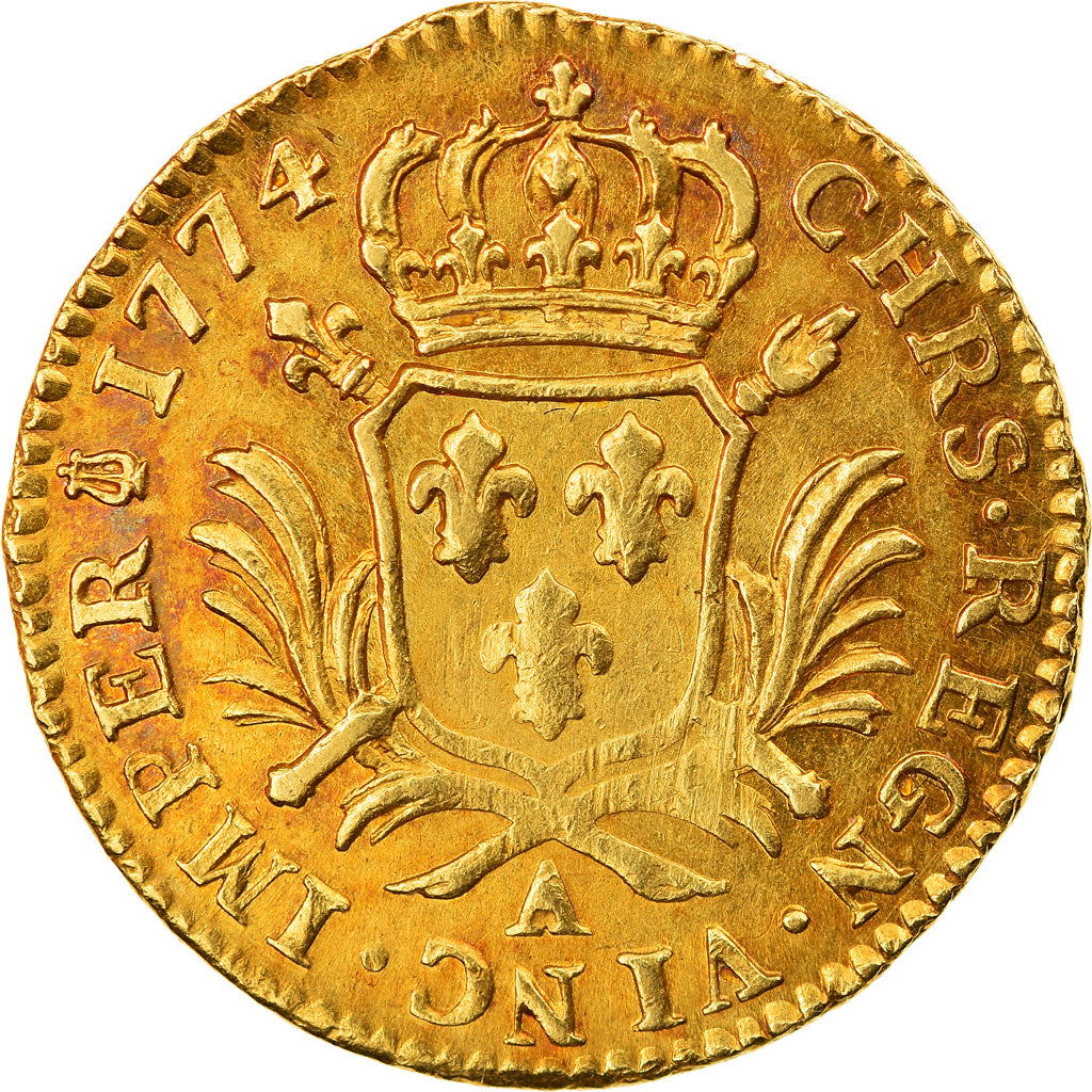 Coin, France, Louis XVI, Louis d'or aux palmes, Louis d'Or, 1774, Paris