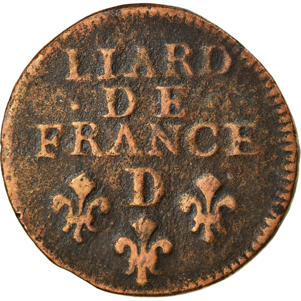 Monnaie, France, Louis XIV, Liard de France au buste âgé, troisième type