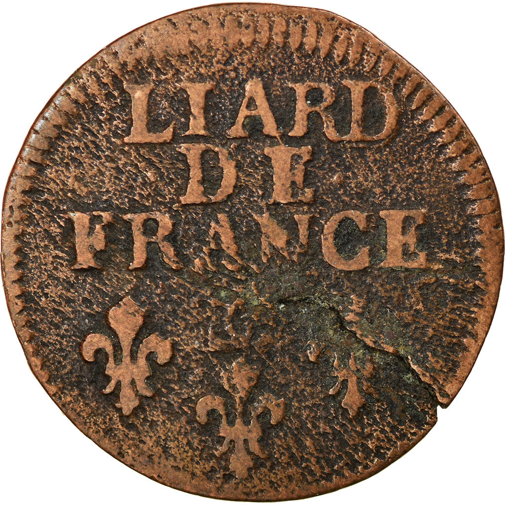 Moneta, Francia, Louis XIV, Liard de France au buste âgé, troisième type