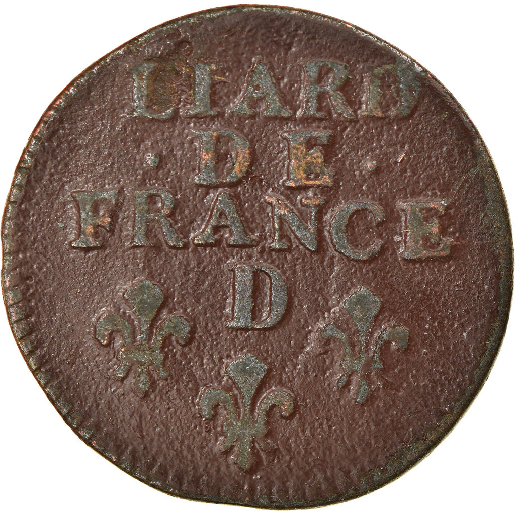 Moneta, Francia, Louis XIV, Liard de France au buste âgé, troisième type