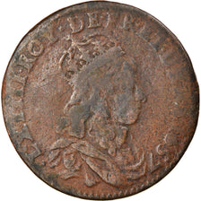 Moneta, Francia, Louis XIV, Liard de France au buste juvénile, deuxième type