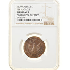 Moeda, Grécia, John Kapodistrias, 5 Lepta, 1830, NGC, AU Details, AU(50-53)