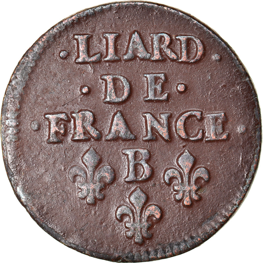 Coin, France, Louis XIV, Liard de France au buste juvénile, 1656, Rouen