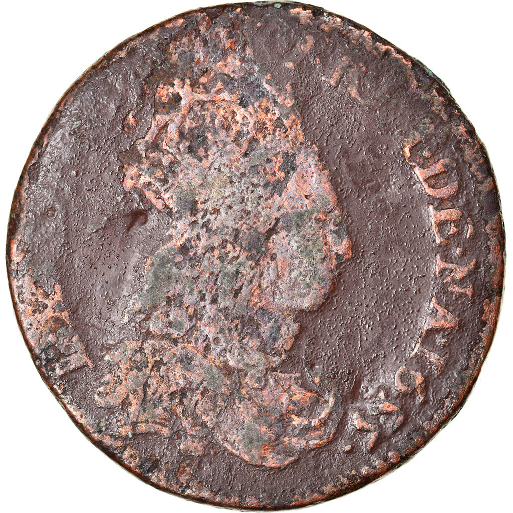 Coin, France, Louis XIV, Liard de France au buste juvénile, deuxième type