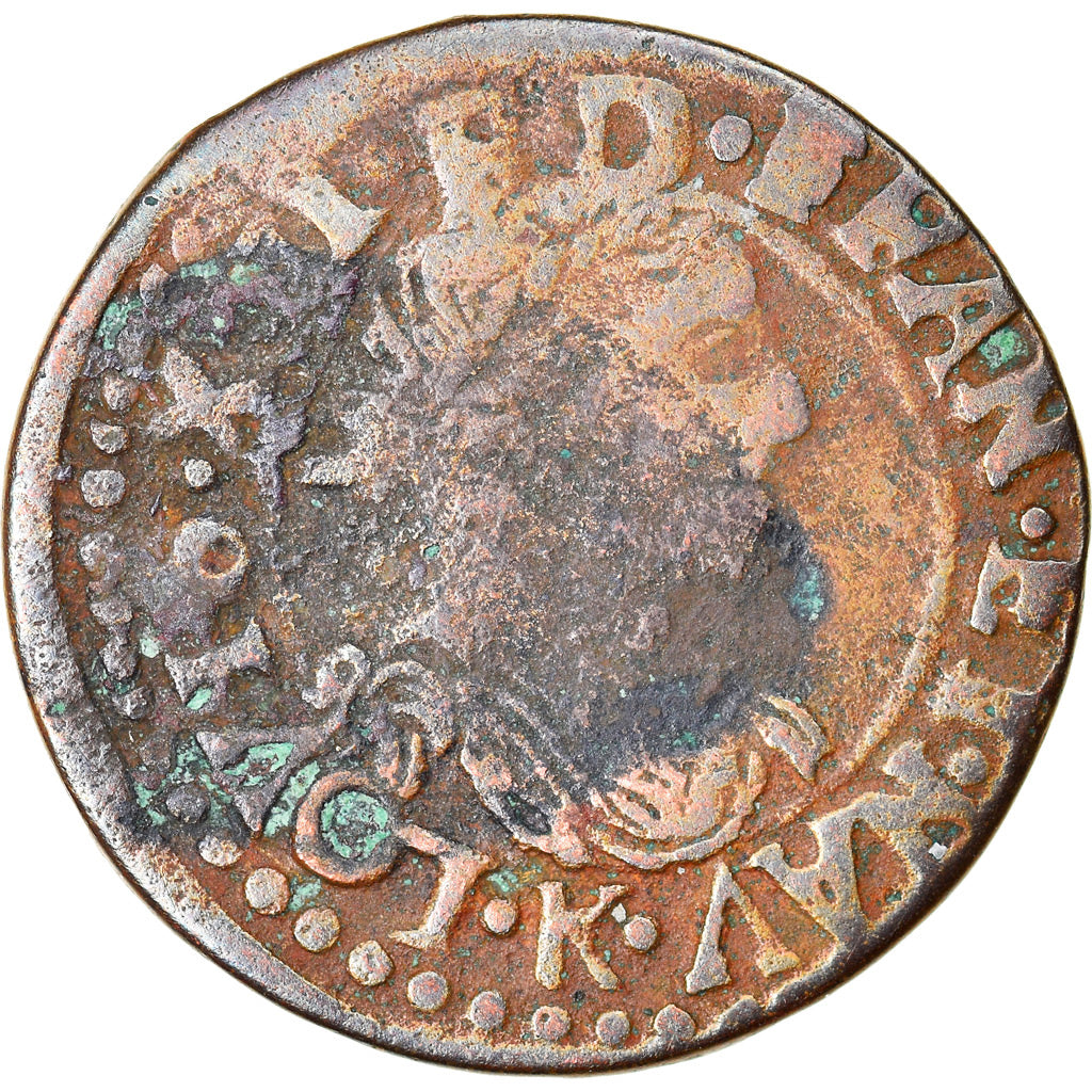 Münze, Frankreich, Louis XIII, Double Tournois, 1639, Bordeaux, S, Kupfer