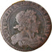 Moneda, Francia, Louis XIII, Double Tournois, 1629, Vallée du Rhône, BC+