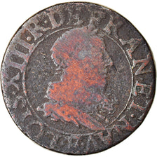 Monnaie, France, Louis XIII, Double tournois, buste juvénile au col fraisé