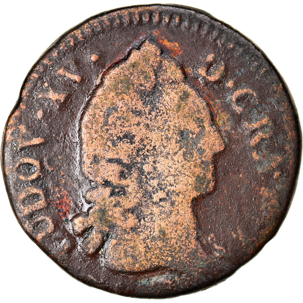 Münze, Frankreich, Louis XV, 1/2 Sol d'Aix, Aix, S, Kupfer