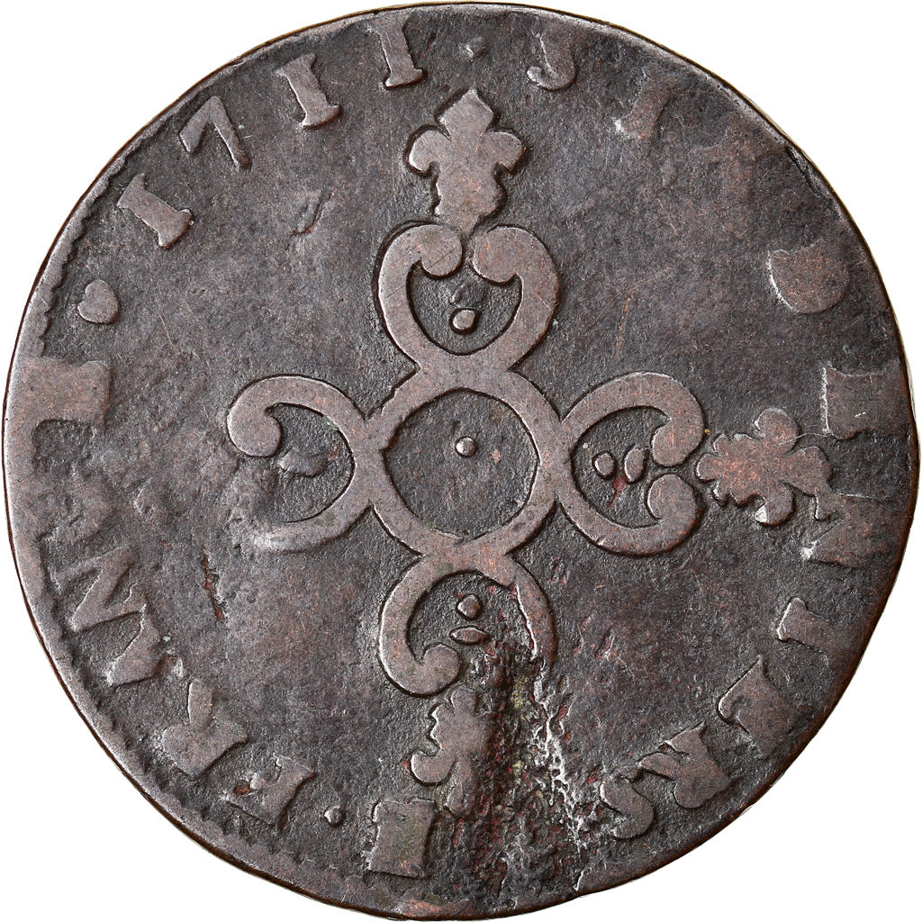 Moeda, França, Louis XIV, Six deniers dits « dardenne », 6 Deniers, 1711