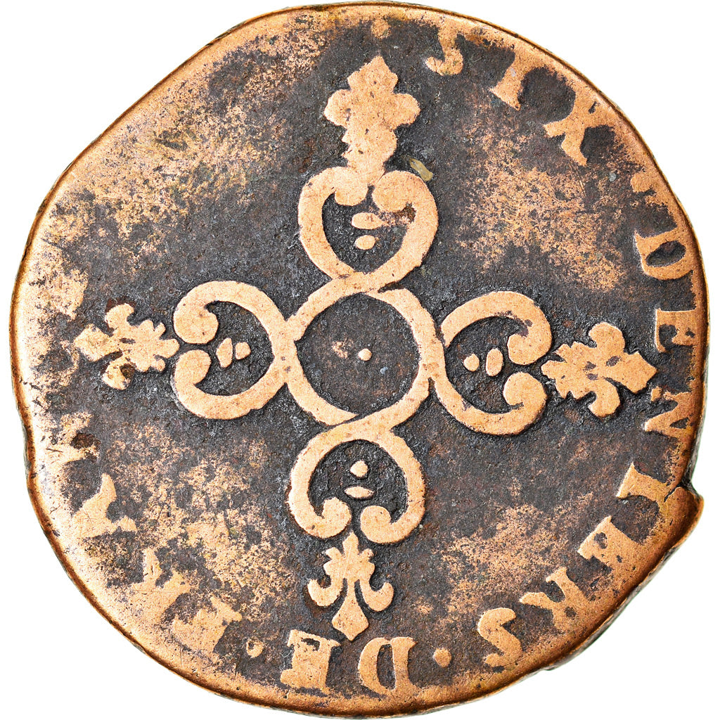 Coin, France, Louis XIV, Six deniers dits « dardenne », 6 Deniers, Aix