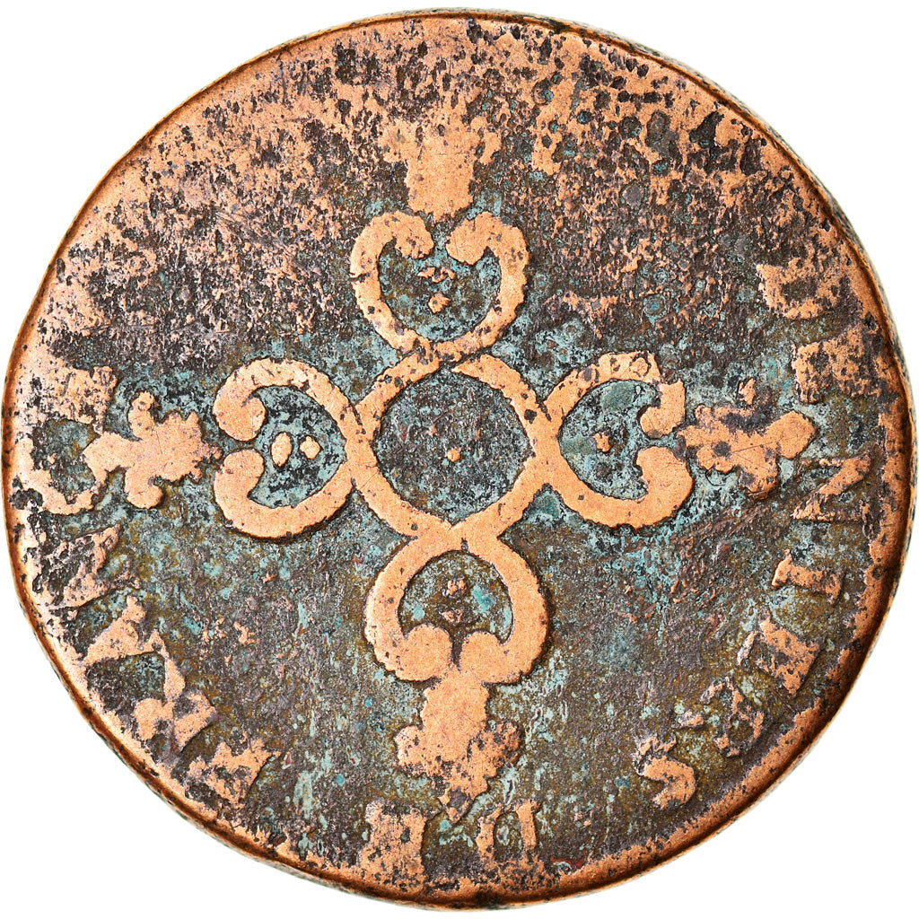 Monnaie, France, Louis XIV, Six deniers dits « dardenne », 6 Deniers, Aix