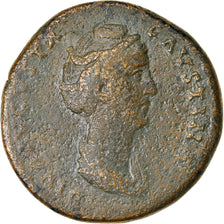 Moneda, Diva Faustina I, Sestercio, 141, Rome, BC+, Bronce, RIC:1113
