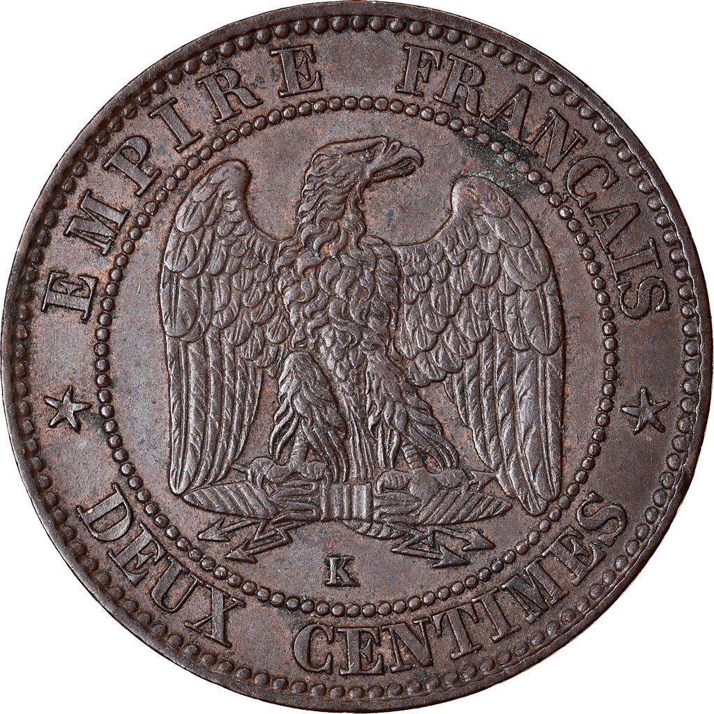 Moeda, França, Napoleon III, Napoléon III, 2 Centimes, 1857, Bordeaux