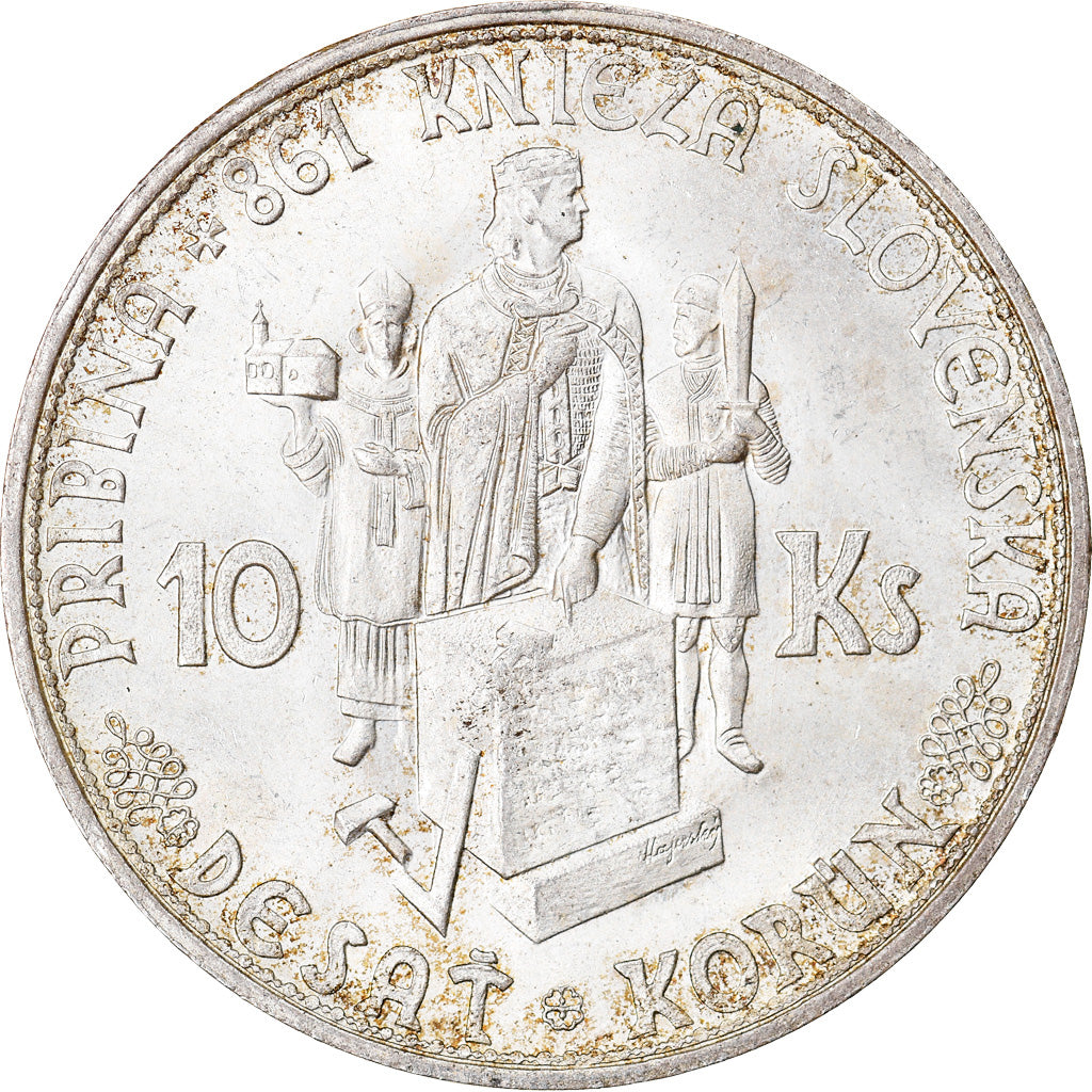 Coin, Slovakia, 10 Korun, 1944, MS(60-62), Silver, KM:9.2
