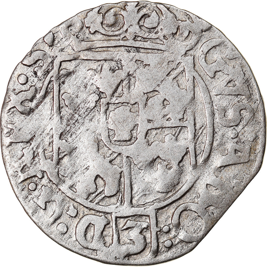 Moneda, Polonia, ELBING, Gustav II Adolph, 1/24 Thaler, 1630, BC+, Plata, KM:11