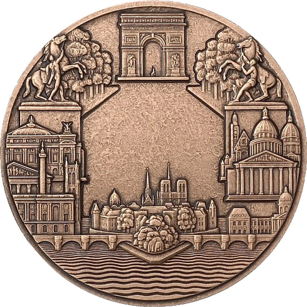FRANCE, Geography, The Fifth Republic, Medal, MS(65-70), Turin, Bronze, 81,...