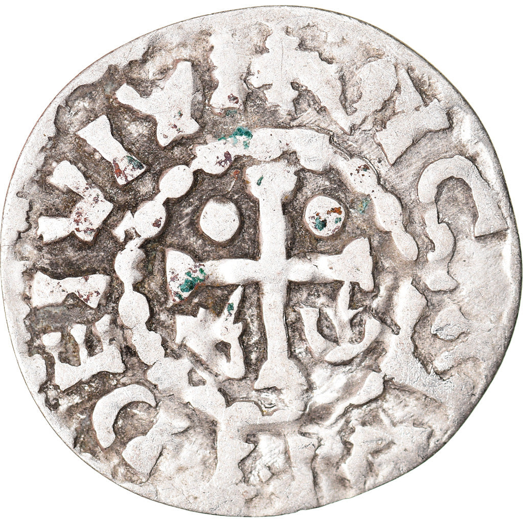 Munten, Frankrijk, Herbert I, Denarius, Le Mans, Immobilized type, FR+, Zilver