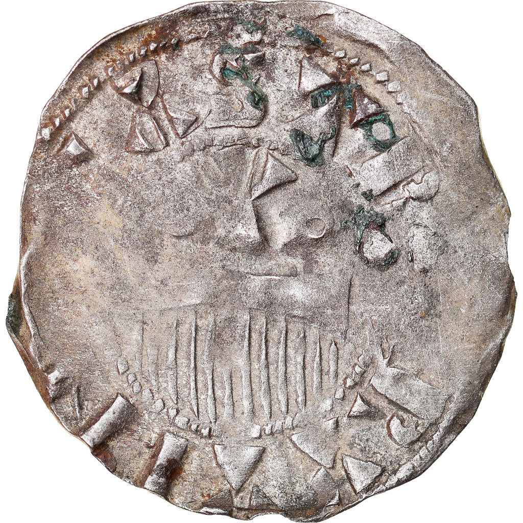 Moneta, Francja, Champagne, Thibaut II, Denarius, Provins, VF(30-35), Srebro