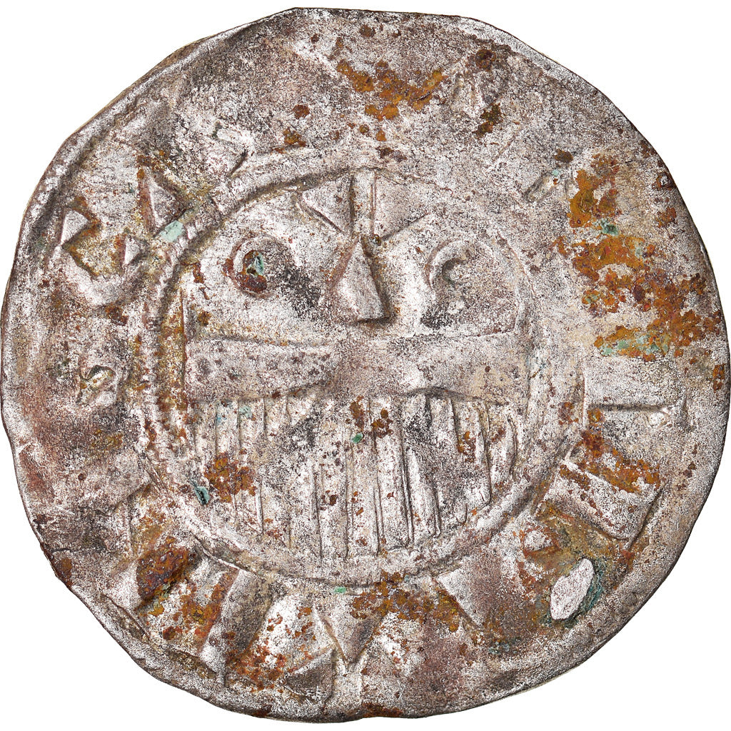 Moneta, Francja, Champagne, Thibaut II, Denarius, Provins, VF(20-25), Srebro