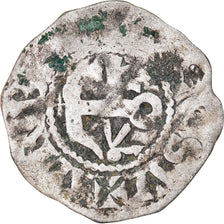 Moeda, França, Anjou, Foulques IV, Denarius, Angers, F(12-15), Prata