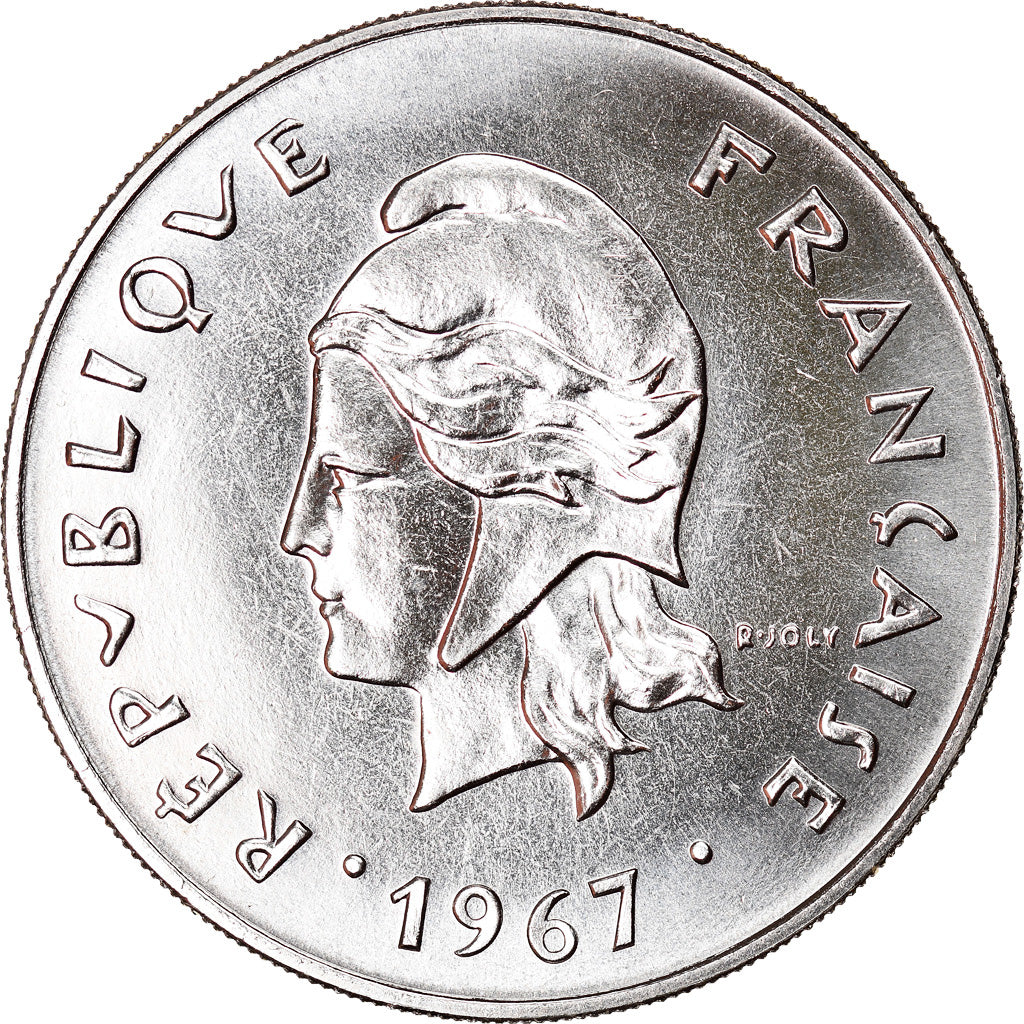 Coin, French Polynesia, 50 Francs, 1967, MS(60-62), Nickel, KM:7