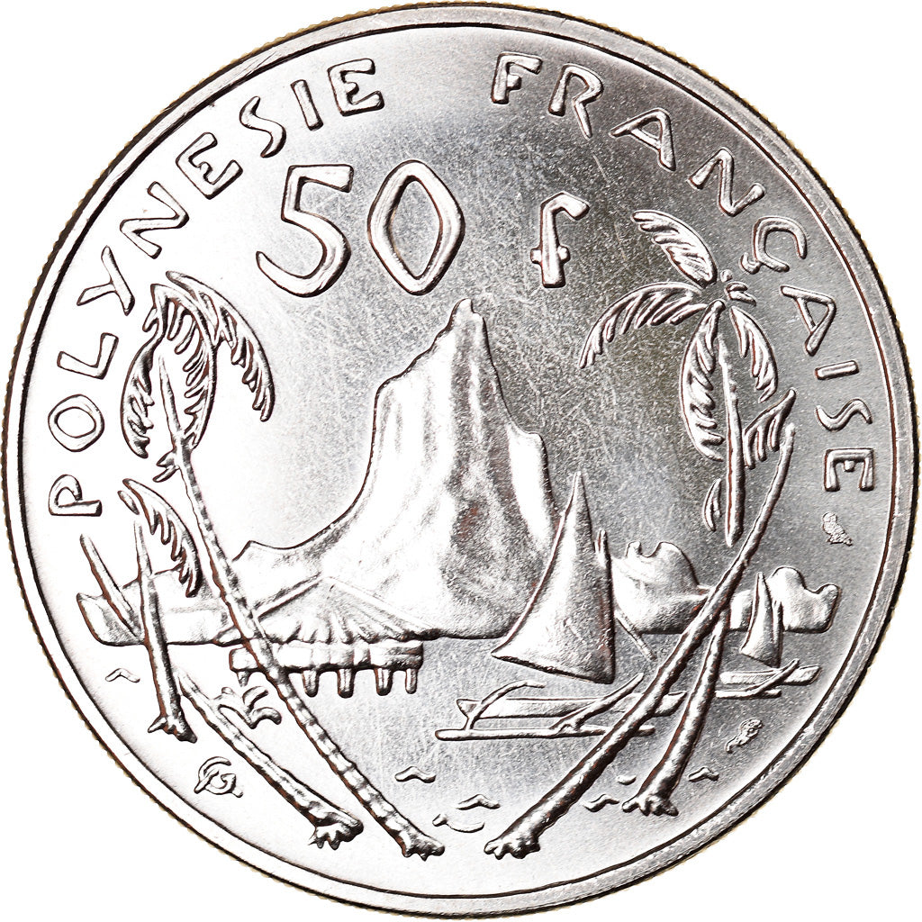 Coin, French Polynesia, 50 Francs, 1967, MS(60-62), Nickel, KM:7