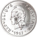 Münze, French Polynesia, 20 Francs, 1967, Paris, VZ+, Nickel, KM:6