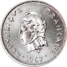 Moneta, Polinesia francese, 10 Francs, 1967, SPL, Nichel, KM:5